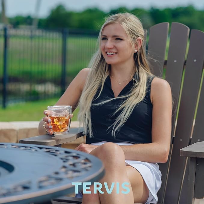 Tervis Clear & Colorful Tabletop 12oz Made in USA Double Walled Insulated Tumbler Travel Cup Keeps Drinks Cold & Hot, 12oz - 4pk, Clear