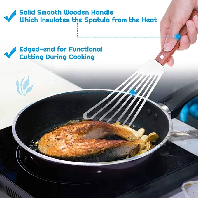 Cridoz 7 Pcs Stainless Steel Kitchen Cooking Plating Tweezers Tongs Drawing Spoons Offset Spatula and Fish Spatula for Food Culinary Plating Decorating