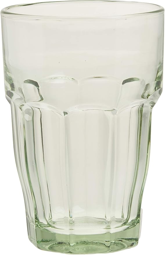Bormioli Rocco Rock Bar 12.5 oz. Long Drink Stackable Tempered Beverage Glasses for Cold Drinks, Water, and Cocktails, Set of 6, Mint Green