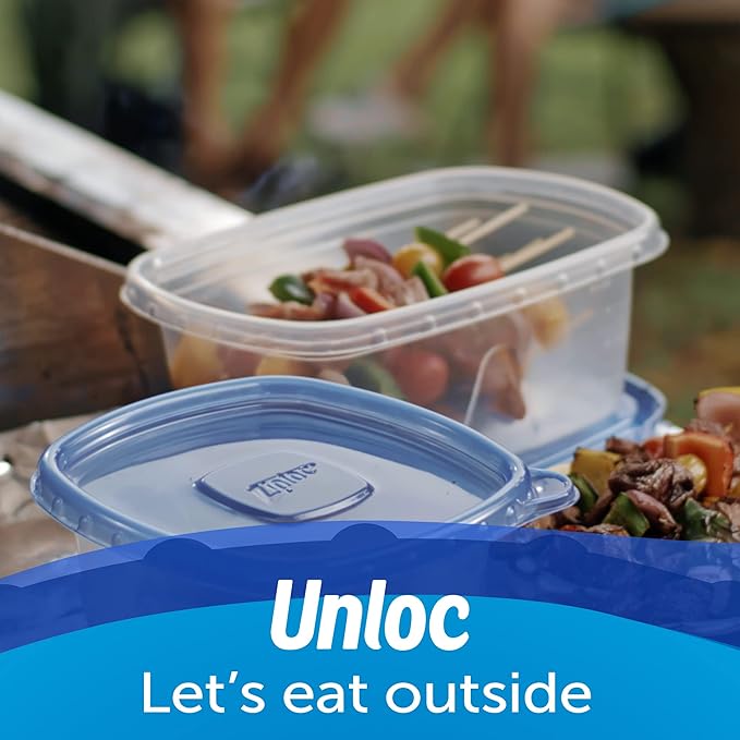 Ziploc Food Storage Meal Prep Containers Reusable for Kitchen Organization, Smart Snap Technology, Dishwasher Safe, Deep Rectangle, 16 Count