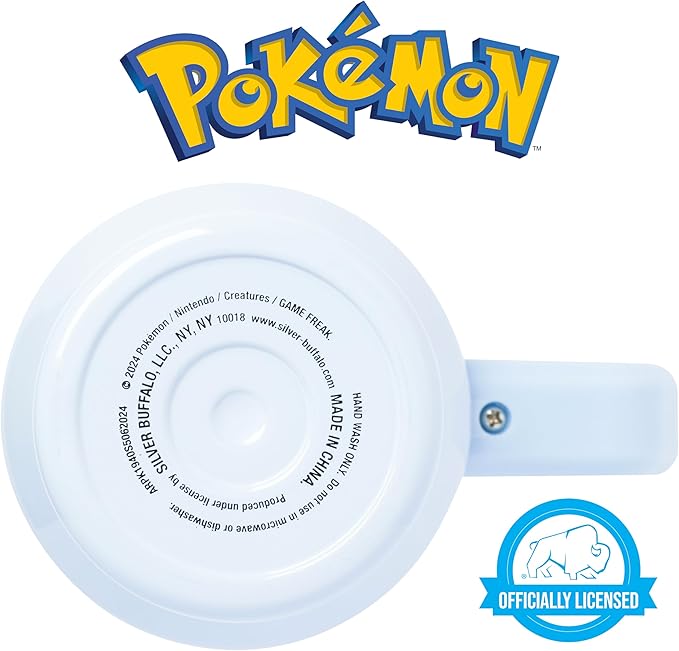 Silver Buffalo Pokémon Stainless Steel Tumbler with Handle Featuring Snorlax, Fits in Standard Cup Holder, 40 Ounces