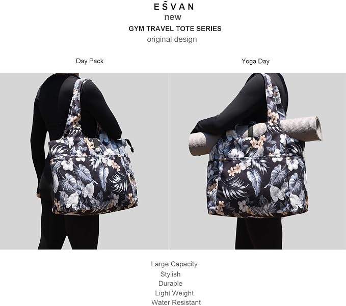 ESVAN Yoga Tote Bag Mat bag Women Shoulder Bags Carryall Tote - Image 5