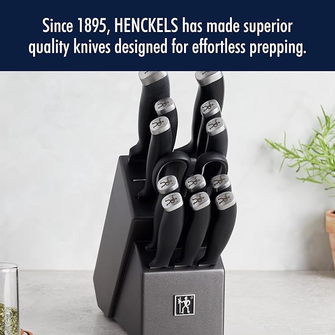 HENCKELS Silvercap Razor-Sharp 5-inch Serrated Utility Knife, Tomato Knife, German Engineered Informed by 100+ Years of Mastery, Black
