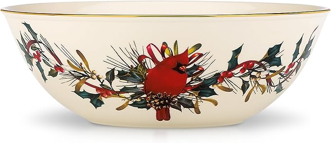 Lenox 830308 Winter Greetings Serving Bowl, Christmas & Holiday Hosting