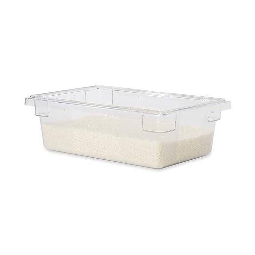 Rubbermaid Commercial Products Polycarbonate Food Storage Box/Tote, 3.5 Gallon, Clear, for Restaurant/Kitchen/Cafeteria