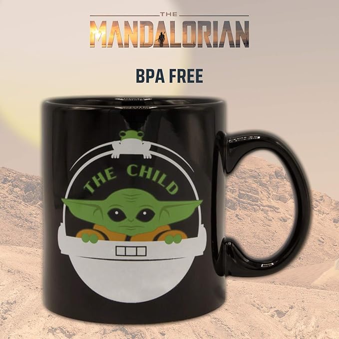 Silver Buffalo Star Wars The Mandalorian Child Ceramic Coffee Mug, 14-Ounces