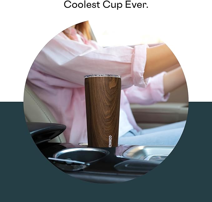 Corkcicle Classic Tumbler - Insulated Stainless Steel Travel Cup - Cold & Hot Drinks - Reusable - Durable - Spill Proof Lid - Non-Slip Silicone Base - Easy Grip - BPA Free - 24 oz - Rucksack
