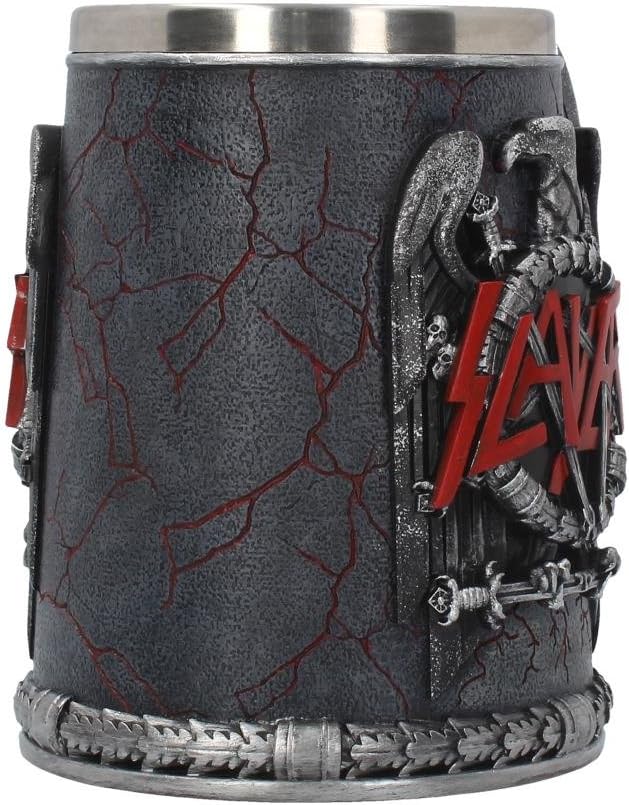 Nemesis Now B4128M8 Slayer Tankard Mug 14cm Black, Resin w/Stainless Steel Insert, Grey