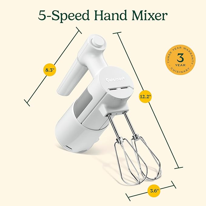 Cuisinart 5 Speed Hand Mixer, HM-150, White