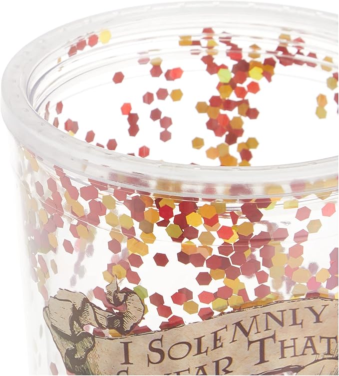 Spoontiques - Harry Potter Tumbler - Solemnly Swear Glitter Cup with Straw - 20 oz - Acrylic - Multicolored