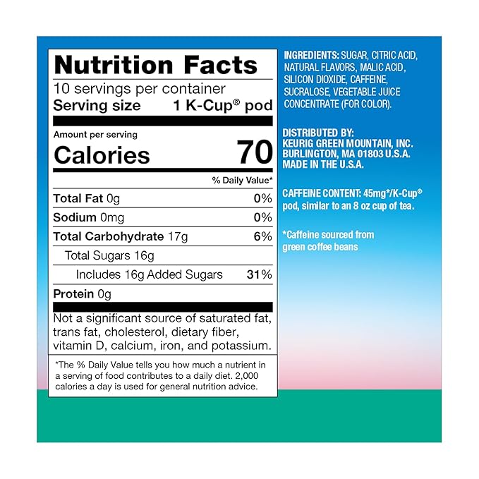 The Original Donut Shop Iced Refreshers, Strawberry Açaí Flavor, Keurig Single Serve K-Cup Pods, 60 Count (6 Packs of 10)