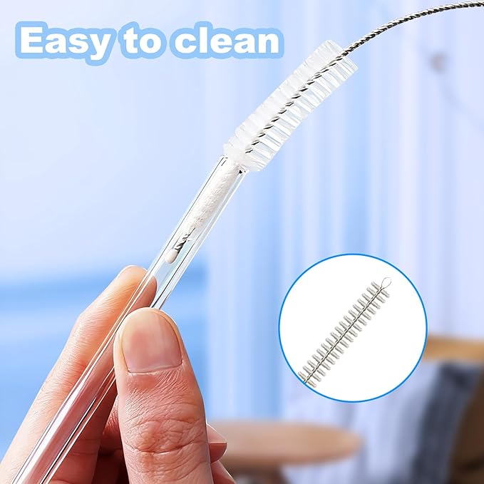 6 Pack Replacement Straw for Stanley Adventure Quencher 40 oz 30 oz Cup Tumbler, Reusable Straws for Stanley 40 oz & Simple Modern Tumbler with Handle, with Cleaning Brush for Stanley Cup Accessories