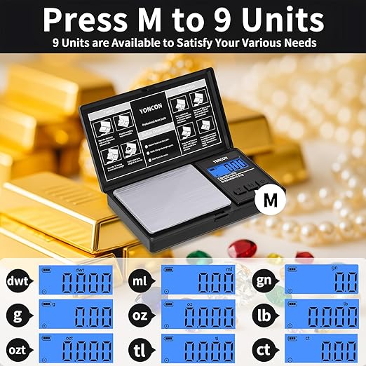 Gram Scale- 500g Ultra-Precise Digital Scale 0.01 Gram Accuracy for Jewelry, Diamonds, Gold & Silver, Portable Pocket Scale with LCD Display, Tare Function - Perfect for Jewelers & Collectors