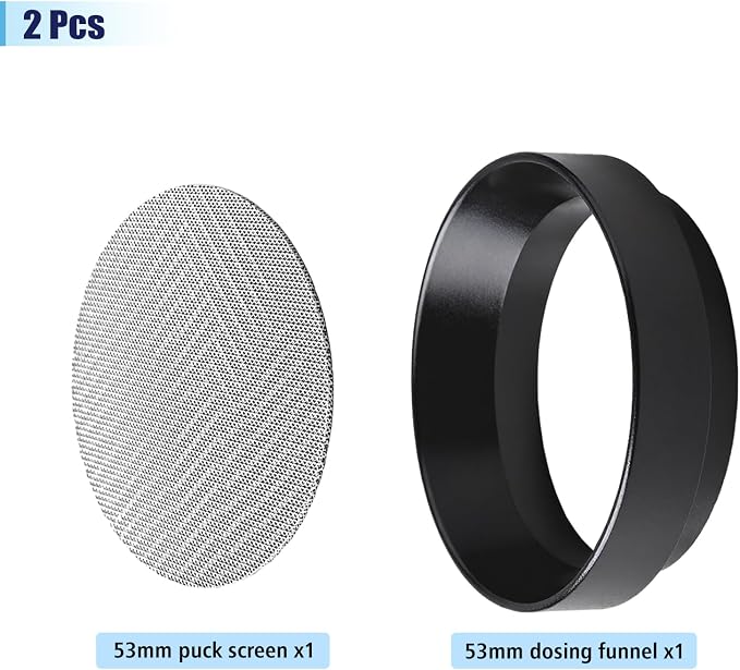 53mm Espresso Dosing Funnel and Puck Screen Set, Espresso Coffee Dosing Ring & - Image 3