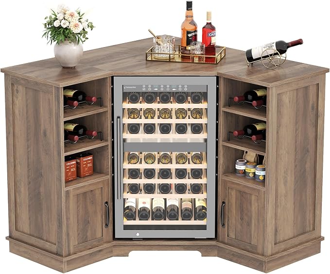 HSH 40 Inch Corner Coffee Bar Cabinet - Image 9