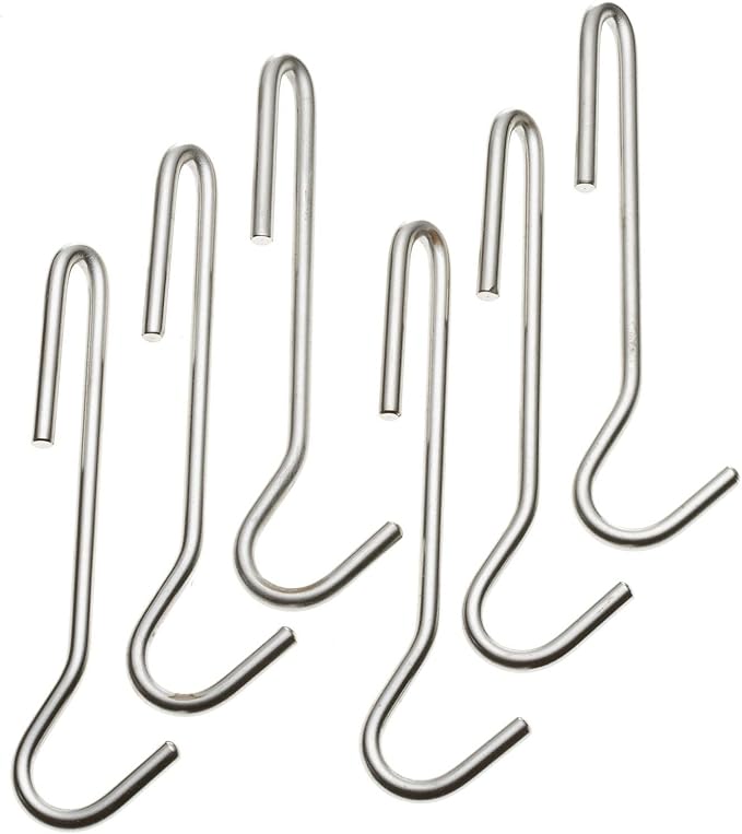 Cuisinart Chef's Classic Cookware Universal Pot Rack Hooks, Brushed Stainless, Set of 6