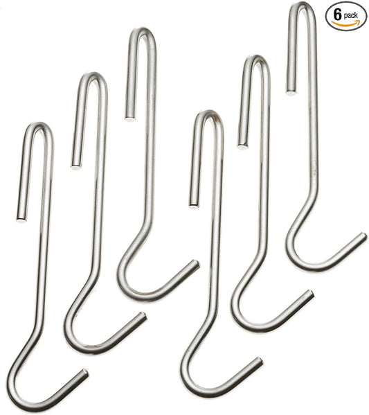 Cuisinart Chef's Classic Cookware Universal Pot Rack Hooks, Brushed Stainless, Set of 6