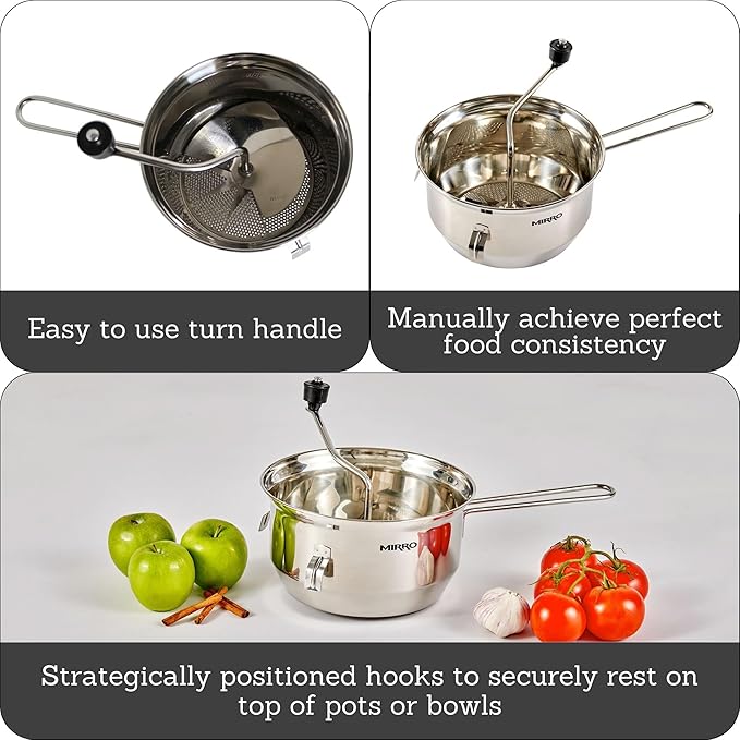 Mirro 50025 Foley Stainless Steel Healthy Food Mill Cookware, 3.5-Quart, Silver -
