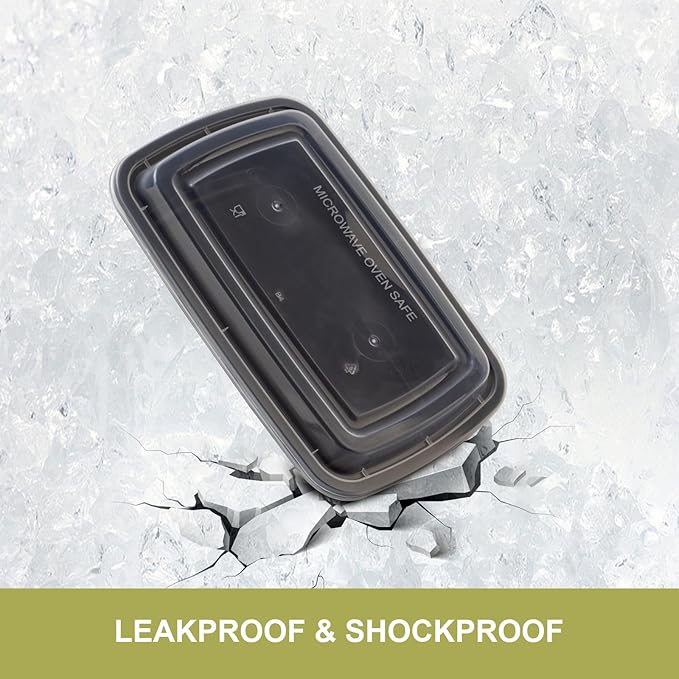 50 Pack- Meal Prep Containers 32oz, Plastic Food Prep Containers Reusable, Leakproof To Go Food Containers with Lids, BPA-Free, Microwave/Dishwasher/Freezer Safe