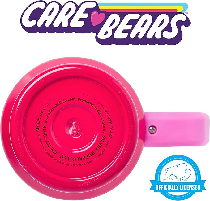 Silver Buffalo Care Bears and Strawberry Shortcake Ombre Stainless Steel Tumbler with Handle, Fits in Standard Cup Holder, 40 Ounces