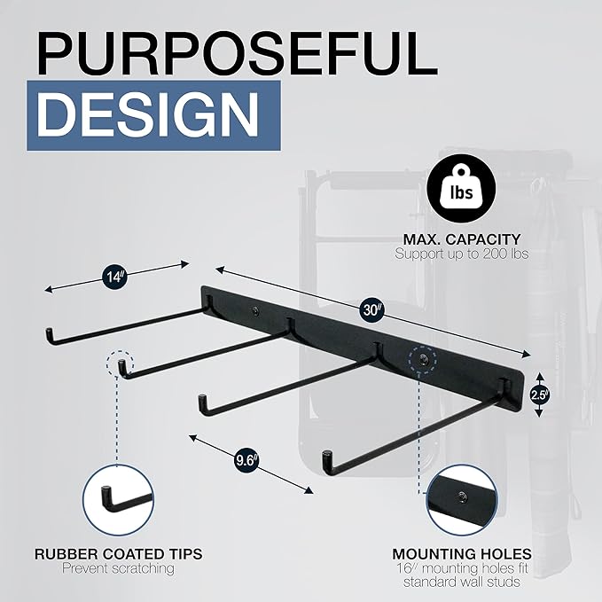 StoreYourBoard Double Chair Storage Rack – 2 Pack Heavy Duty Folding Chair Rack for Garage Organization, Holds 200 lbs, Chair Hangers for Folding, Patio, Beach & Camping Chairs