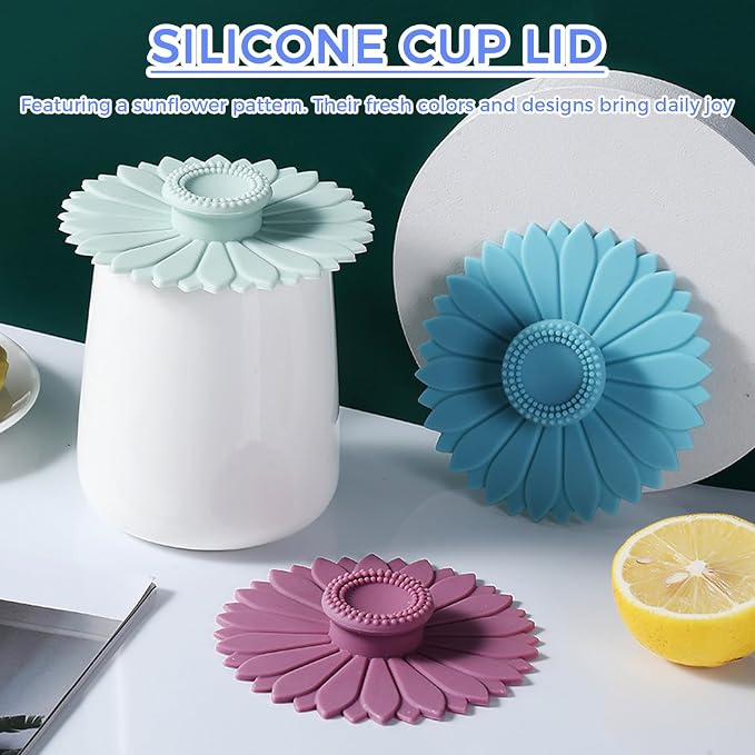 Universal Silicone Mug Lids 6 Pcs, Temperature-Resistant Cup Covers - Image 2