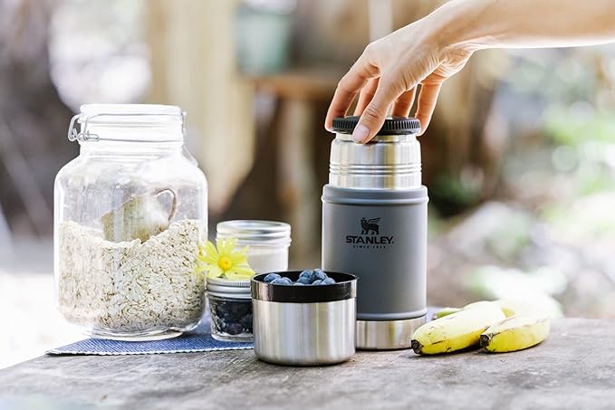 STANLEY Vacuum Insulated Large Food Jar, 18/8 Stainless Steel Food Jar for Cold and Hot Food, Soup Thermos with Leak Proof Lid Doubles as Cup, Wide Mouth Food Thermos