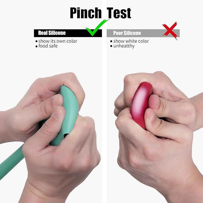 2-Piece Silicone Scraper & Spoon Spatulas: Doosu 600°F Heat Resistant Food Grade BPA Free Rubber Baking Flat Spatula Kitchen Cooking Spoonula for Mixing Scraping Folding Stirring Serving (Aqua Sky)