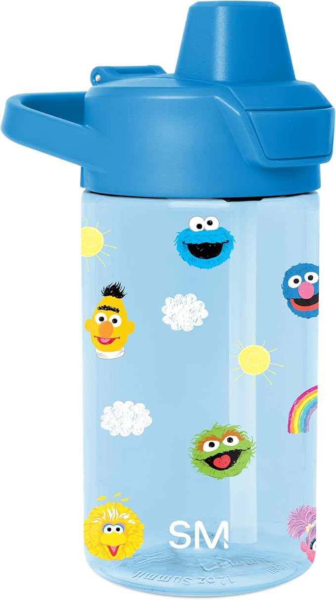 Simple Modern Sesame Street Kids Tritan Plastic Summit Water Bottle | 12 oz BPA-Free Cup with Covered Leak Proof Straw Lid for Boys, Girls, Toddlers | Pals