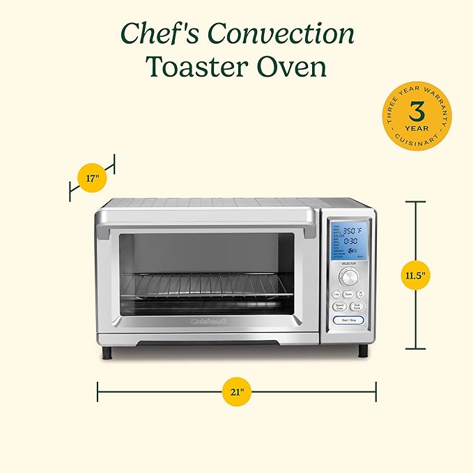 Cuisinart Convection Toaster Oven, Stainless Steel, 16.93"D x 20.87"W x 11.42"H, TOB-260N1NAS