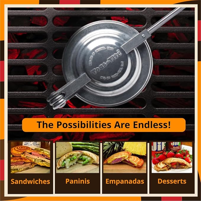 Sandwich Grill Toas-Tite, Handheld Sandwich Maker, Hand Toaster, Panini & Sandwich Press for Hot Sandwiches, Pies - Best for RV Camper, Stovetop, Grill, Tool for Portable Cooking 3-Pack
