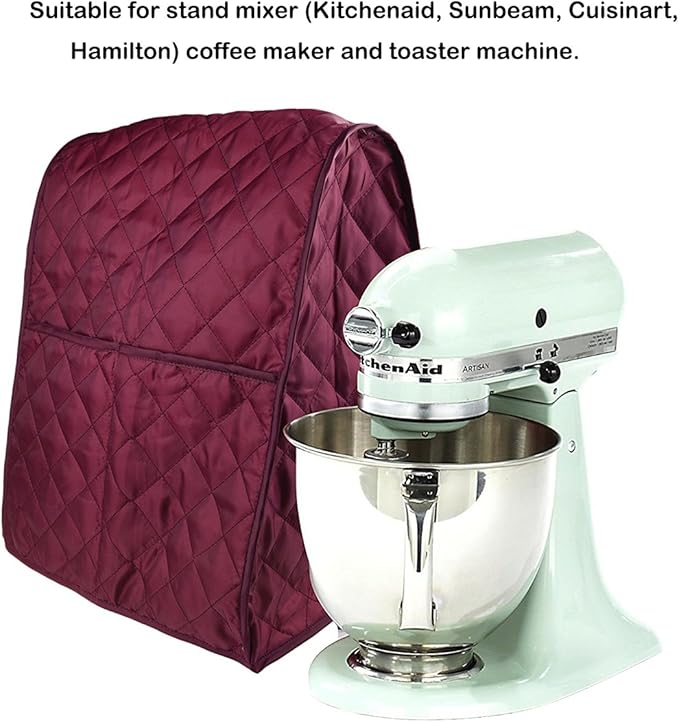 Evermarket Stand Mixer Dust Proof Cover with Pocket and Organizer Bag for Kitchenaid,Sunbeam,Cuisinart,Hamilton Mixer (Red)