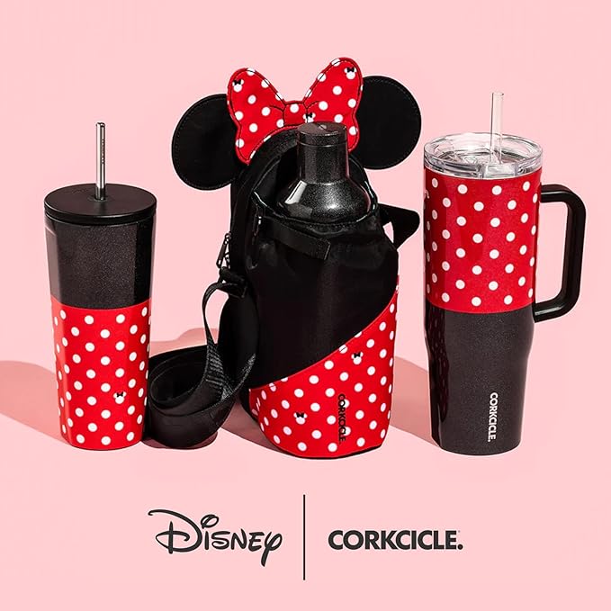 Corkcicle Disney Tumbler - Triple-Insulated Stainless Steel - Keeps Drinks Cold 9 Hours - Spill-Proof Lid & Reusable - Summer Drinkware Gift - Keeps Drinks Ice Cold - 16 oz - Minnie Mouse