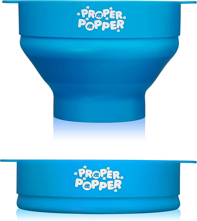 The Original Proper Popper Microwave Popcorn Popper, Silicone Popcorn Maker, Collapsible Bowl BPA Free & Dishwasher Safe - (Turquoise)