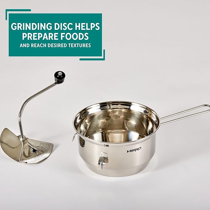 Mirro 50024 Foley Stainless Steel Healthy Food Mill Cookware, 2-Quart, Silver -