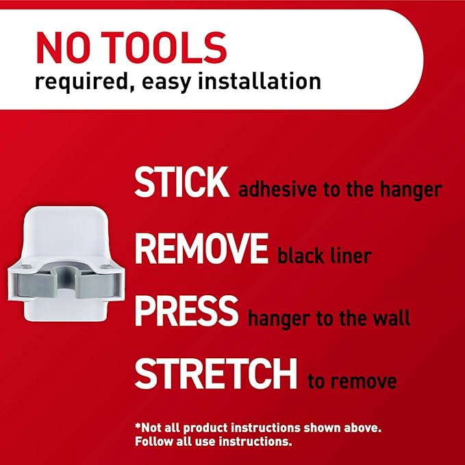 Command Broom and Mop Grippers, 2 Hangers and 4 Command Strips, Damage-Free Hanging Wall Mount Broom and Mop Holder, Household Cleaning Organizer for Christmas Decorations, Holds up to 4 lb