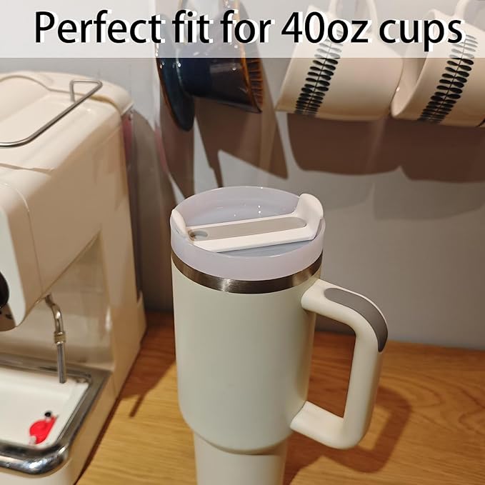 40 OZ Tumbler Lid Replacement - 2 Pack Replacement Lids Fit for Stanley Travel Tumbler, Spill Proof Tumbler Covers (Opaque - Frost)