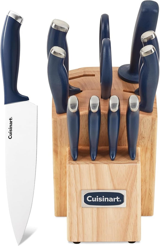 Cuisinart C77SSN-12P Color Pro Collection 12 Piece Knife Block Set, Navy