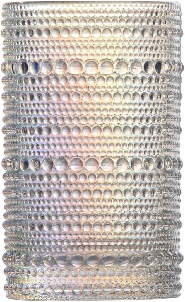 Fortessa Jupiter Beaded Hobnail Glass, 13 Ounce Iced Beverage (Set of 6), Iridescent