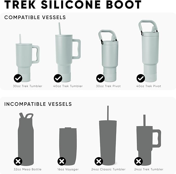 Simple Modern Boot for 40 oz Tumbler with Handle | Anti-Slip Bottom Bumper Silicone Sleeve | Fits 40oz Travel Tumbler | Trek Collection | Almond Birch