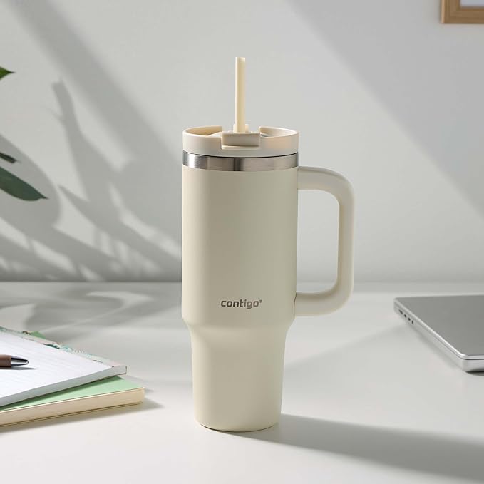 Contigo Streeterville 30oz Tumbler, Stainless Steel Vacuum Insulated, Leak-Proof, Cold for 29 Hours, Fits in cupholders, Oatmilk