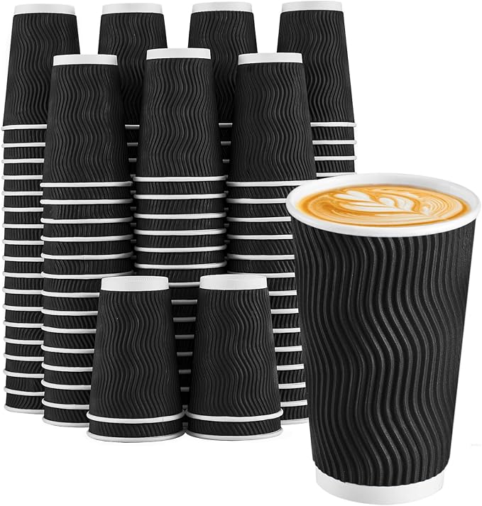 Lamosi Disposable Coffee Cups 16 OZ 90 Pack, Paper Coffee Cups 16 OZ by BuyNow