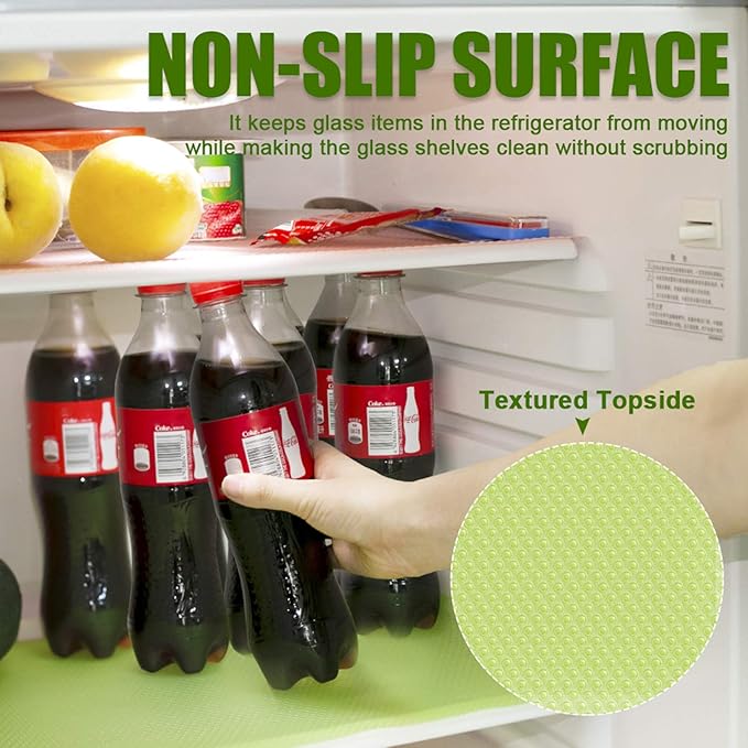 Refrigerator Liners, 7 PCS EVA Fridge Liner Refrigerator Mats for Shelves Washable Shelf Liner for Drawer Kitchen Cupboard Table Vegetables Pads, Easy to Clean Waterproof Placemats 17.7 x 11.4 Inches