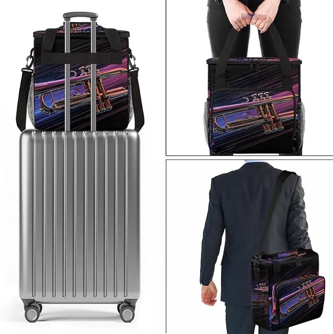 Music Trumpet Coffee Maker Carring Bag, Large Insulated Storage Organizer Case - Image 7