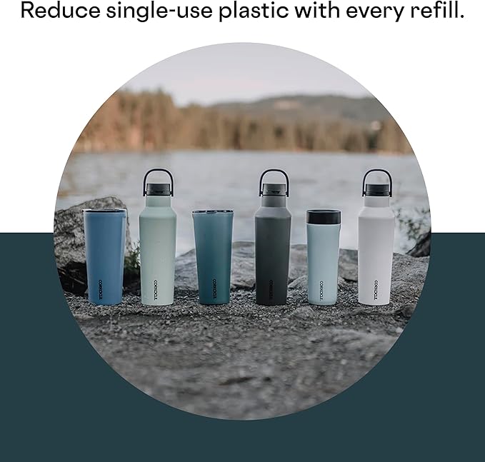 Corkcicle Classic Tumbler - Insulated Stainless Steel Travel Cup - Cold & Hot Drinks - Reusable - Durable - Spill Proof Lid - Non-Slip Silicone Base - Easy Grip - BPA Free - 24 oz - Rucksack