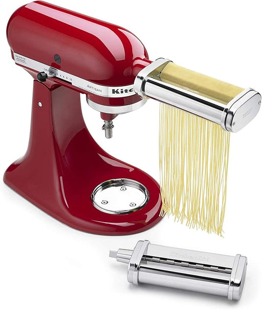 KitchenAid KSMPCA Pasta Cutter Attachment Set (2 Piece), One Size, Silver