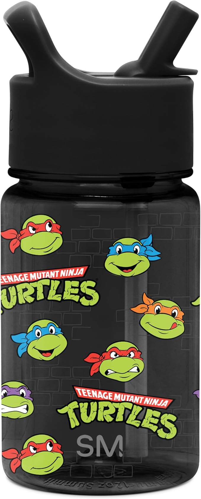 Simple Modern Nickelodeon TMNT Kids Water Bottle Plastic BPA-Free Tritan Cup with Leak Proof Straw Lid | Reusable and Durable for Toddlers, Boys | Summit Collection | 12oz, TMNT Turtles Unite