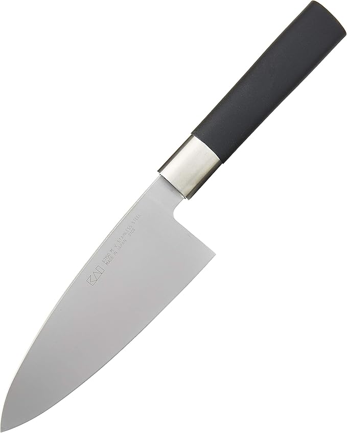 Kai Wasabi Deba Knife 6", Traditional Japanese Knife For Fish And Poultry, Stainless Steel Blade, Comfortable Handle, Handcrafted Japanese Kitchen Knives