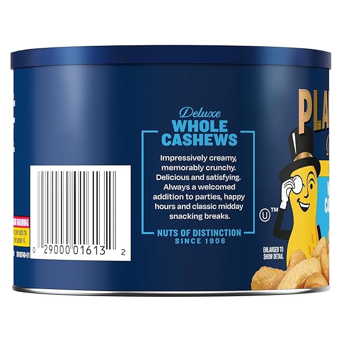 Planters Deluxe Whole Cashews (8.5 oz Canister)