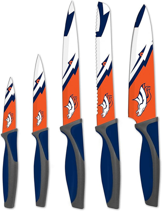 The Sports Vault NFL Denver Broncos 5-Piece Kitchen Knife Set